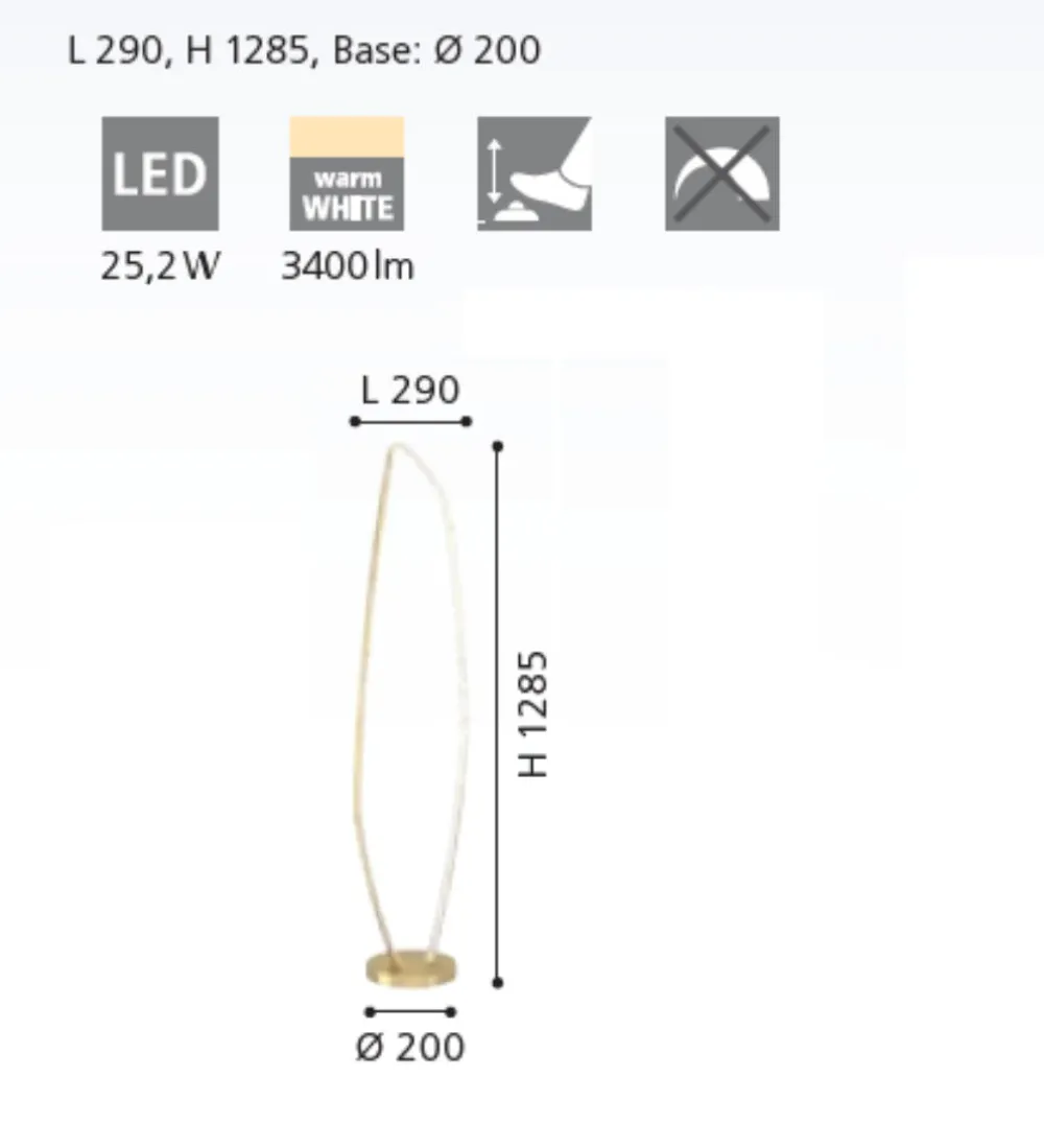 Lampade Da Terra-Eglo vallerosa lampada da terra oro ottone design moderna led 25w 3000k