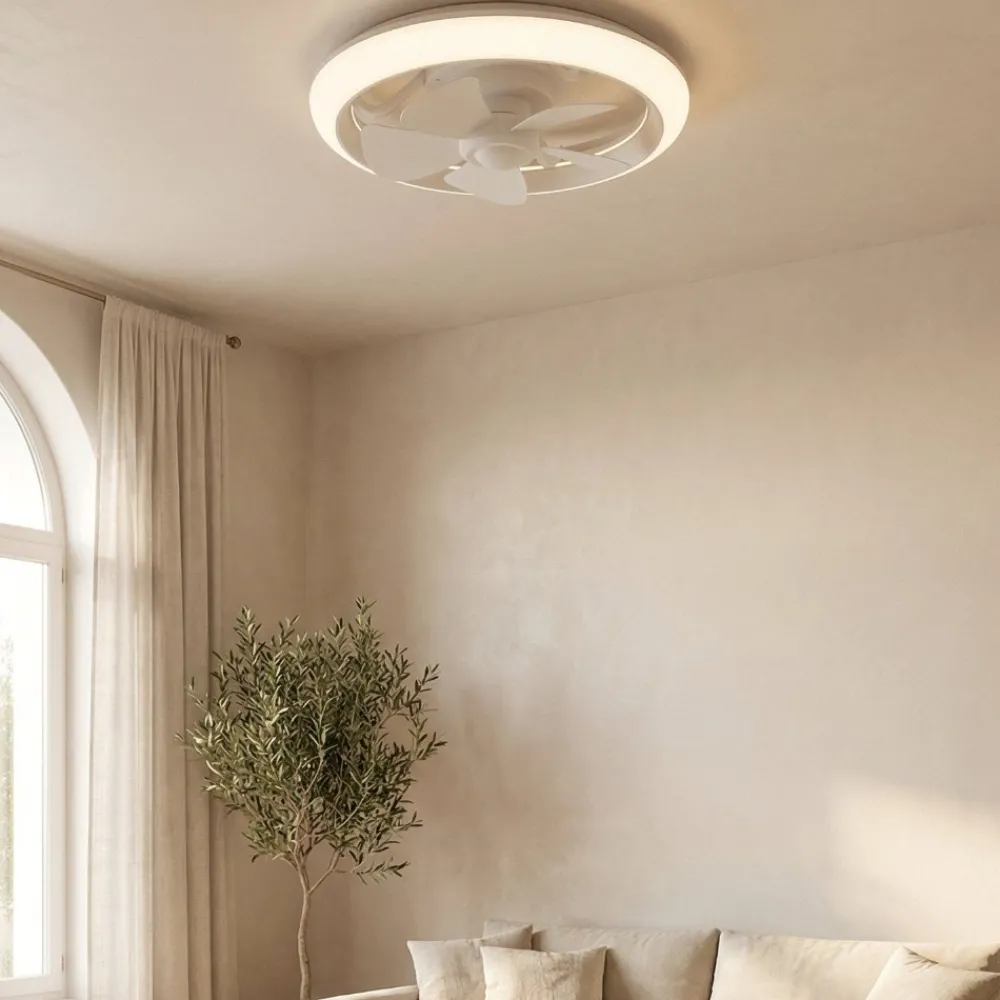 Ventilatori Da Soffitto-Eglo ventilatore a plafoniera da soffitto bianco led cct stanza 13mq motore dc