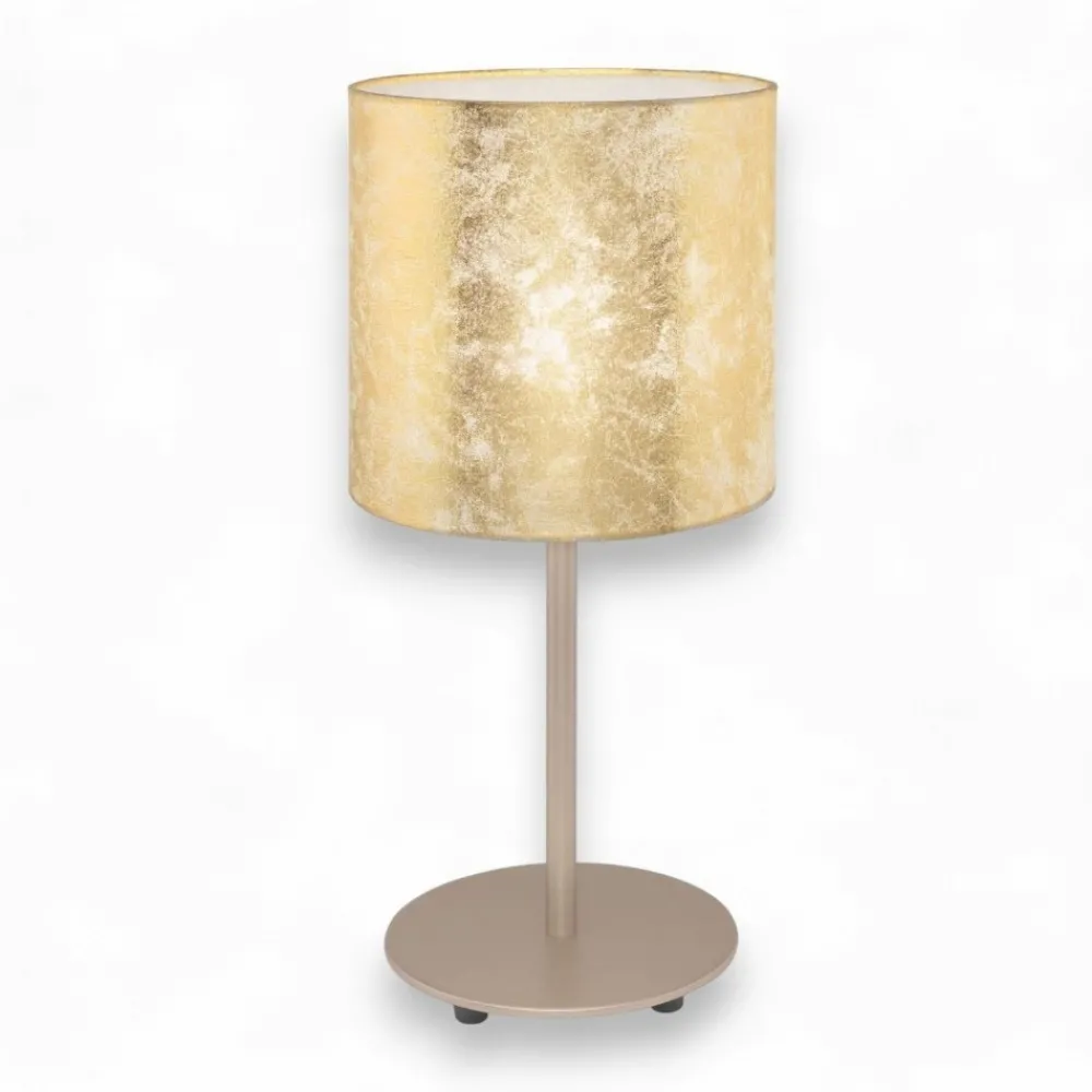 Lampade Da Tavolo-Eglo viserbella lampada da tavolo paralume foglia oro per soggiorno