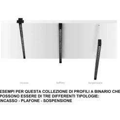 Illuminazione A Binario-Ideal Lux Ego binario monofase 48v ego nero 2 metri sospensioni o faretti led magnetici