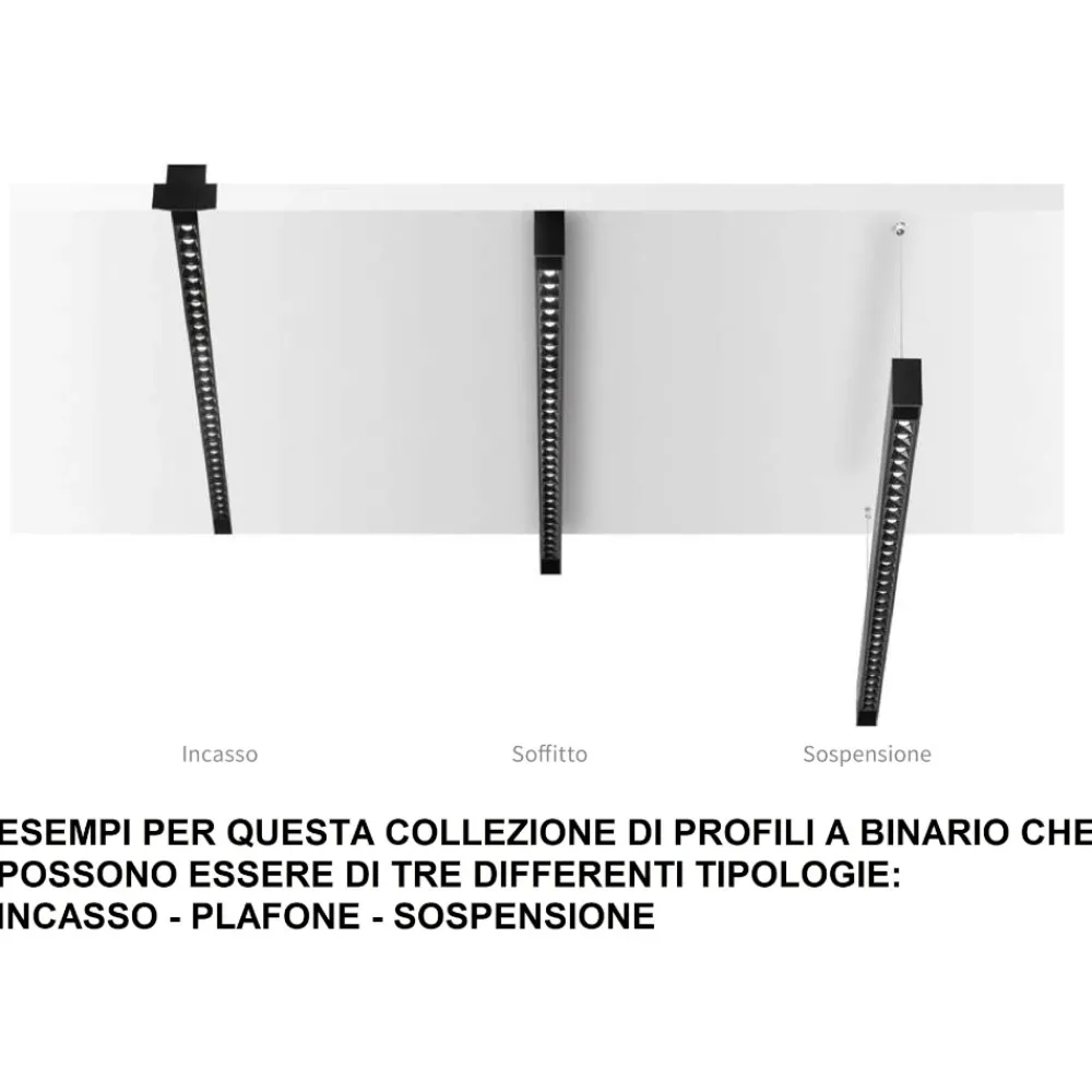 Illuminazione A Binario-Ideal Lux Ego binario monofase 48v ego nero 2 metri sospensioni o faretti led magnetici
