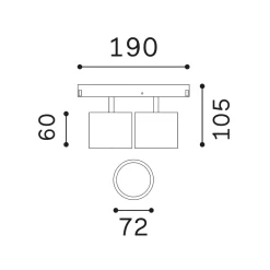 Illuminazione A Binario-Ideal Lux Ego double big faretti per binario monofase led 20w 3000k