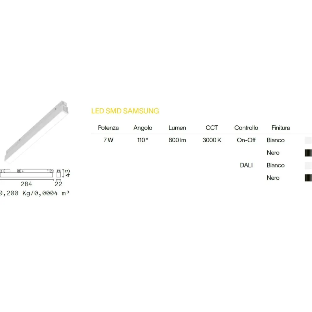 Faretti Da Soffitto-Ideal Lux Ego faretto led samsung 7w 3000k nero ottica 110 dali binario ego 48v