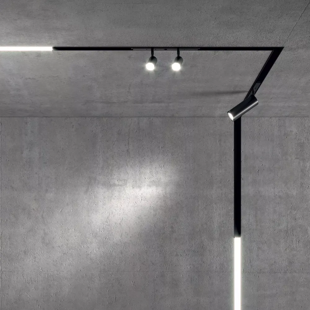 Illuminazione A Binario-Ideal Lux Ego faretto led bianco 3w 3000k osram orientabile binario monofase 48v