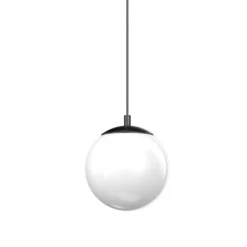 Lampade A Sospensione-Ideal Lux Ego lampada a sospensione nera sfera vetro per binario monofase led 3000k