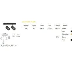 Illuminazione A Binario-Ideal Lux Ego track faretti led 16w 3000k osram nero binario magnetico monofase 48v ego