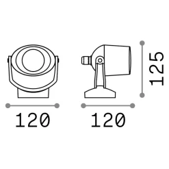 Faretti Da Esterno-Ideal Lux Elio ap1 faretto da esterno orientabile bianco ip66 impermeabile 3,5w 4000k