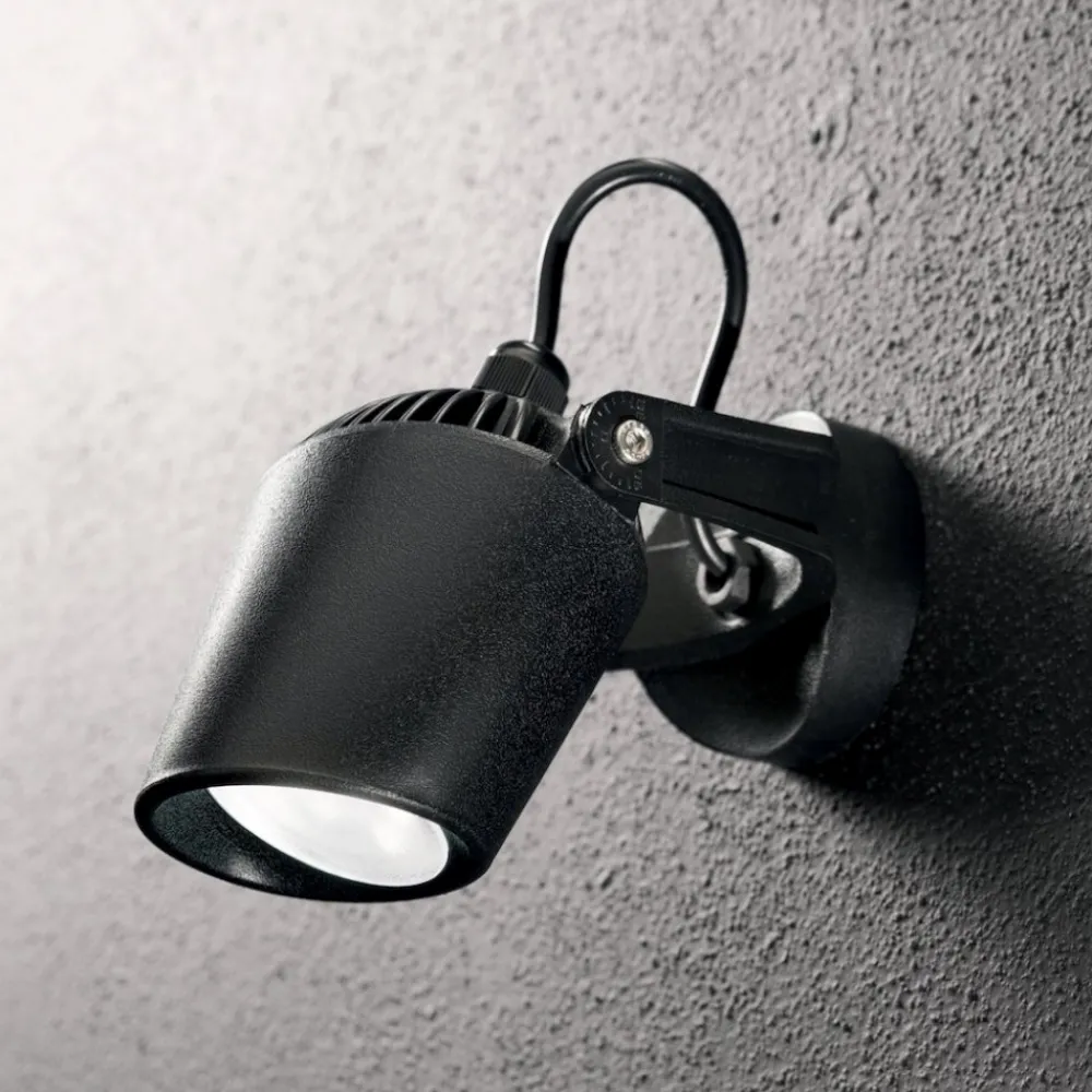 Faretti Da Esterno-Ideal Lux Elio faretto da esterno nero a parete soffitto orientabile 3,5w 4000k ip66