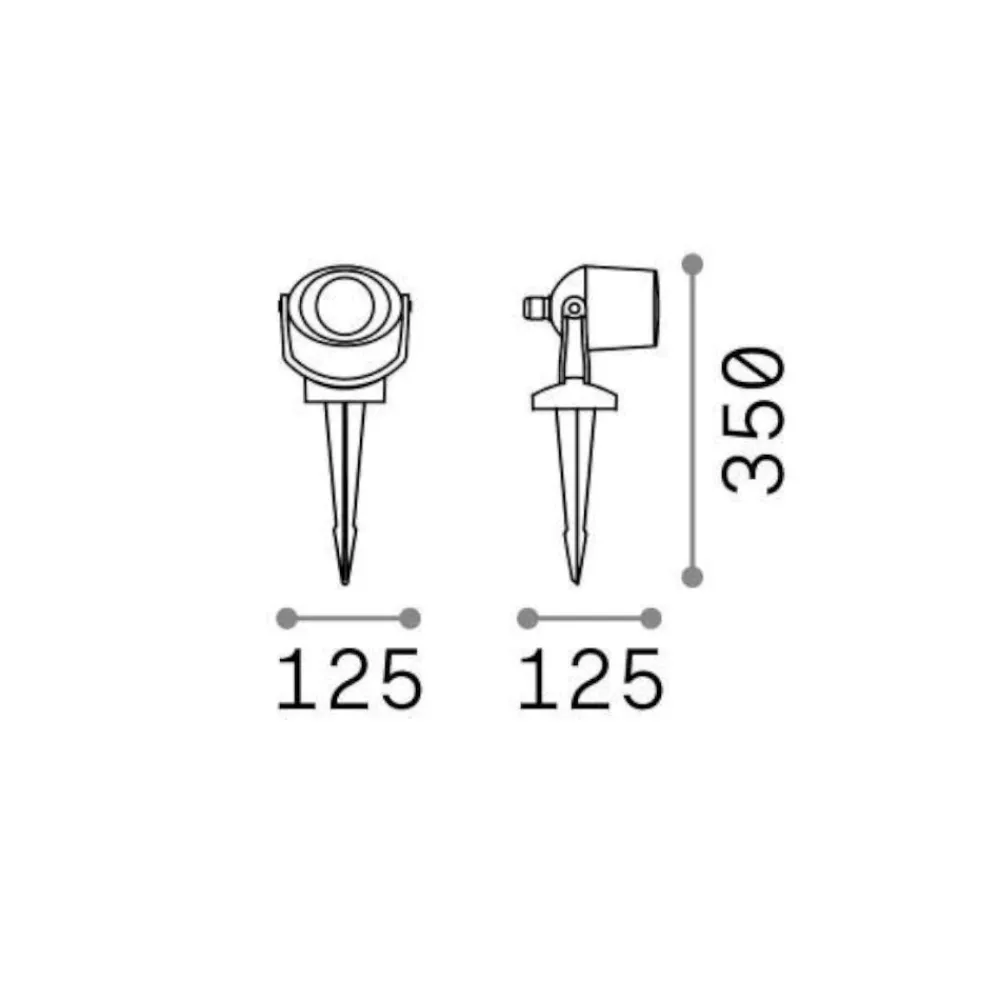 Faretti Da Esterno-Ideal Lux Elio pr1 faretto orientabile per esterno bianco ip66 gu10