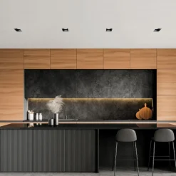 Faretti Da Incasso-Sforzin Illuminazione Elis faretto in gesso da incasso quadrato nero raso cartongesso