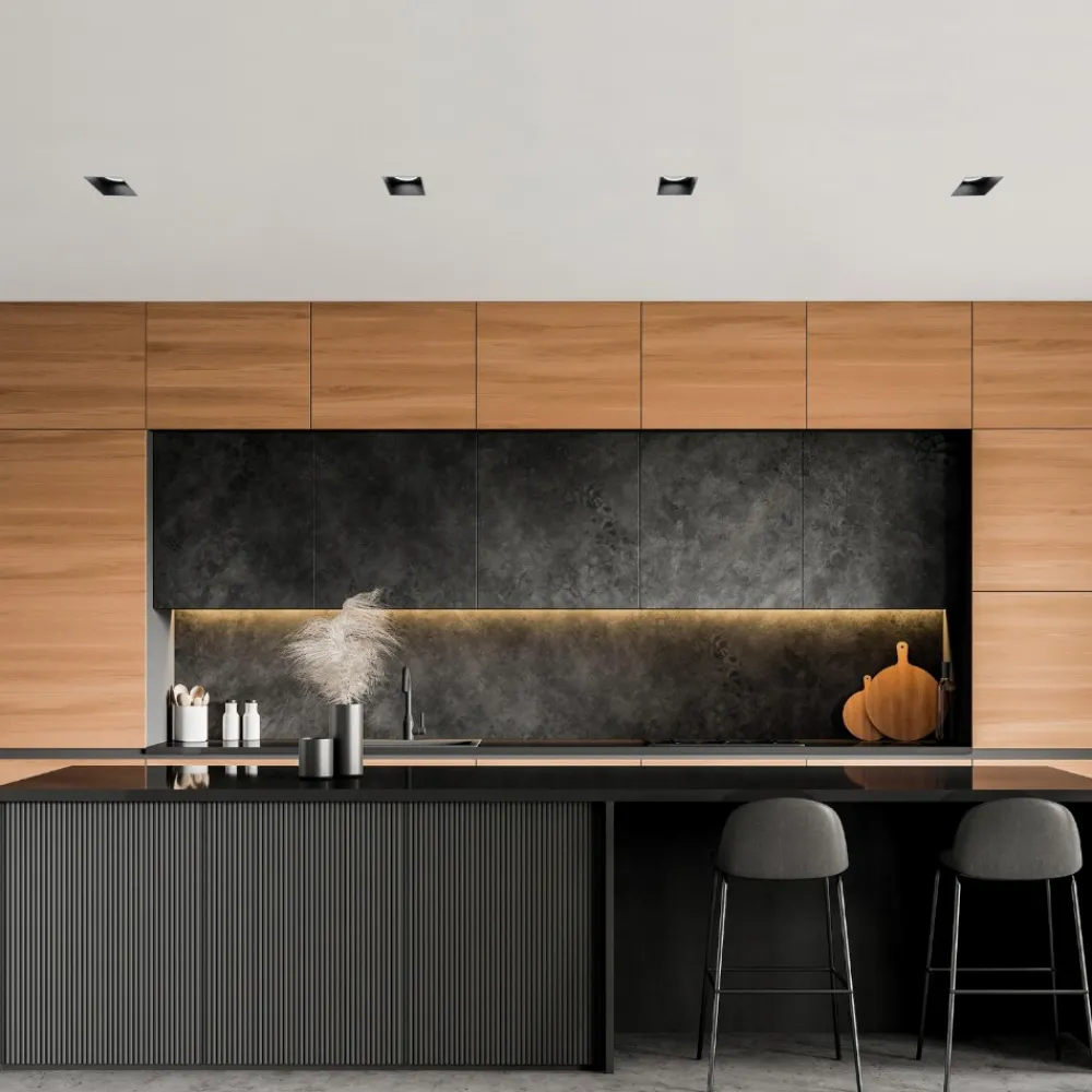Faretti Da Incasso-Sforzin Illuminazione Elis faretto in gesso da incasso quadrato nero raso cartongesso