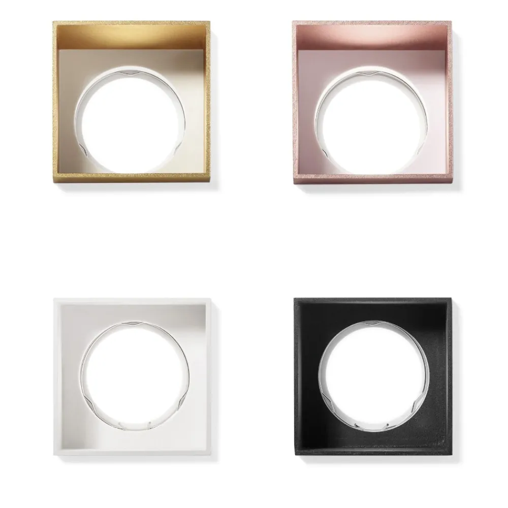 Faretti Da Incasso-Sforzin Illuminazione Elis faretto in gesso da incasso quadrato nero raso cartongesso