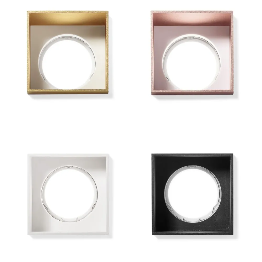 Faretti Da Incasso-Sforzin Illuminazione Elis sforzin faretto di gesso quadrato da incasso cornice rame