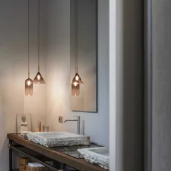 Lampade A Sospensione-Ideal Lux Empire sp1 cono lampada a sospensione vetro fume g9 led