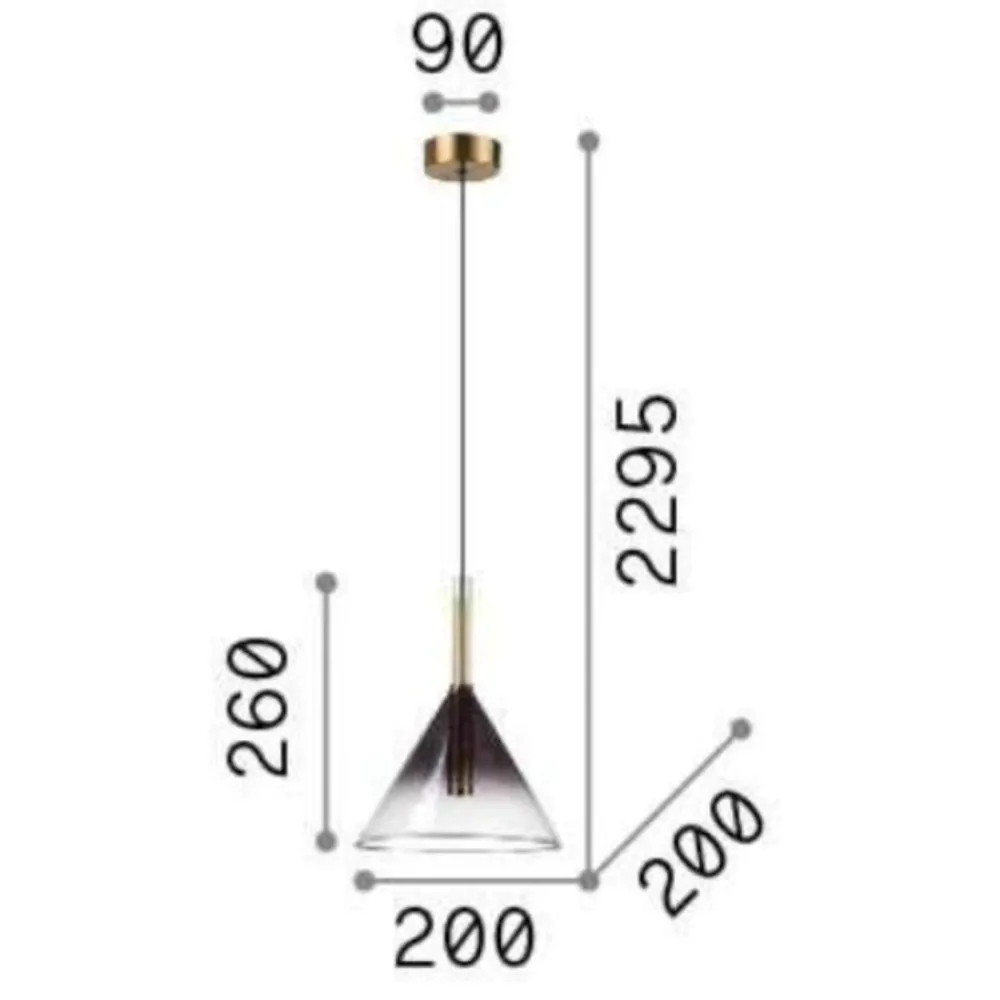Lampade A Sospensione-Ideal Lux Empire sp1 cono lampada a sospensione vetro fume g9 led