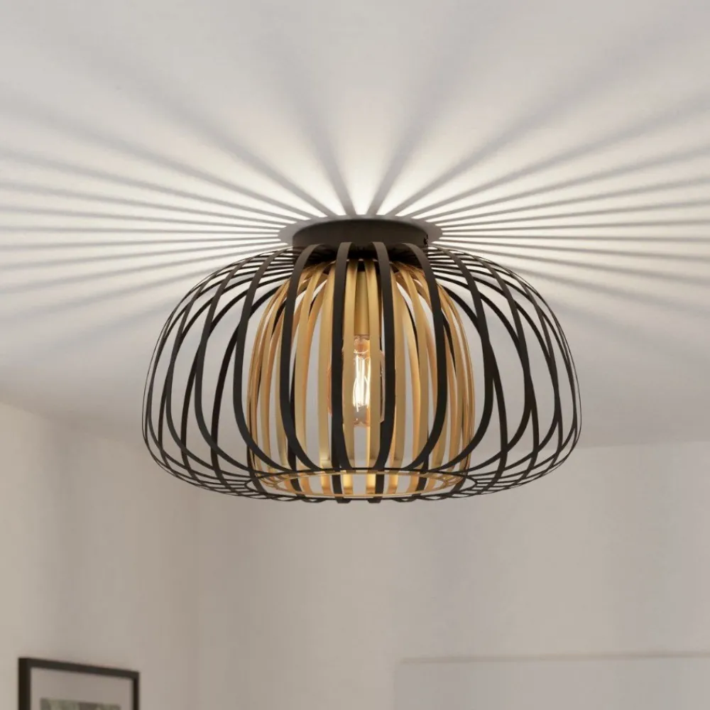 Plafoniere Moderne-Eglo Encinitos plafoniera moderna colore oro e nero design originale