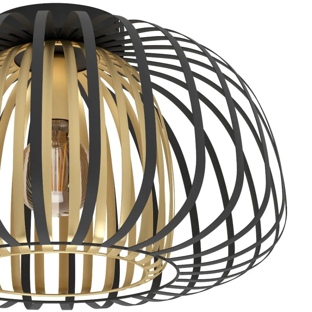 Plafoniere Moderne-Eglo Encinitos plafoniera moderna colore oro e nero design originale