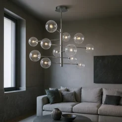 Lampadari Moderni-Ideal Lux Equinoxe sp12 cromo lampadario design moderno soggiorno