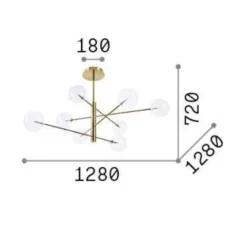 Lampadari Moderni-Ideal Lux Equinoxe sp8 lampadario moderno 8 sfere vetro fume sfumato