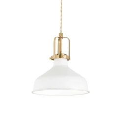 Lampade A Sospensione-Ideal Lux Eris-1 sp1 lampada a sospensione per isola cucina bianca