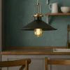 Lampade A Sospensione-Ideal Lux Eris-3 sp1 lampadario da cucina nero rustico