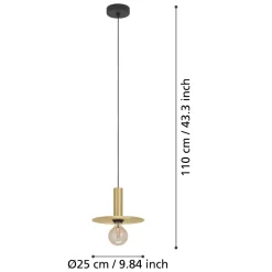 Lampade A Sospensione-Eglo Escandell lampada a sospensione per isola cucina colore oro