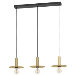 Lampadari Cucina-Eglo Escandell lampadario da cucina minimal 3 luci colore oro