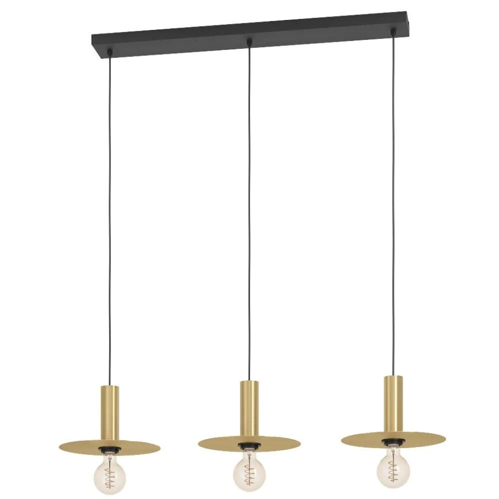 Lampadari Cucina-Eglo Escandell lampadario da cucina minimal 3 luci colore oro