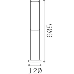 Lampioni Da Giardino-Ideal Lux Etere pt 3000k lampione moderno da esterno ip44 antracite led 9,5w