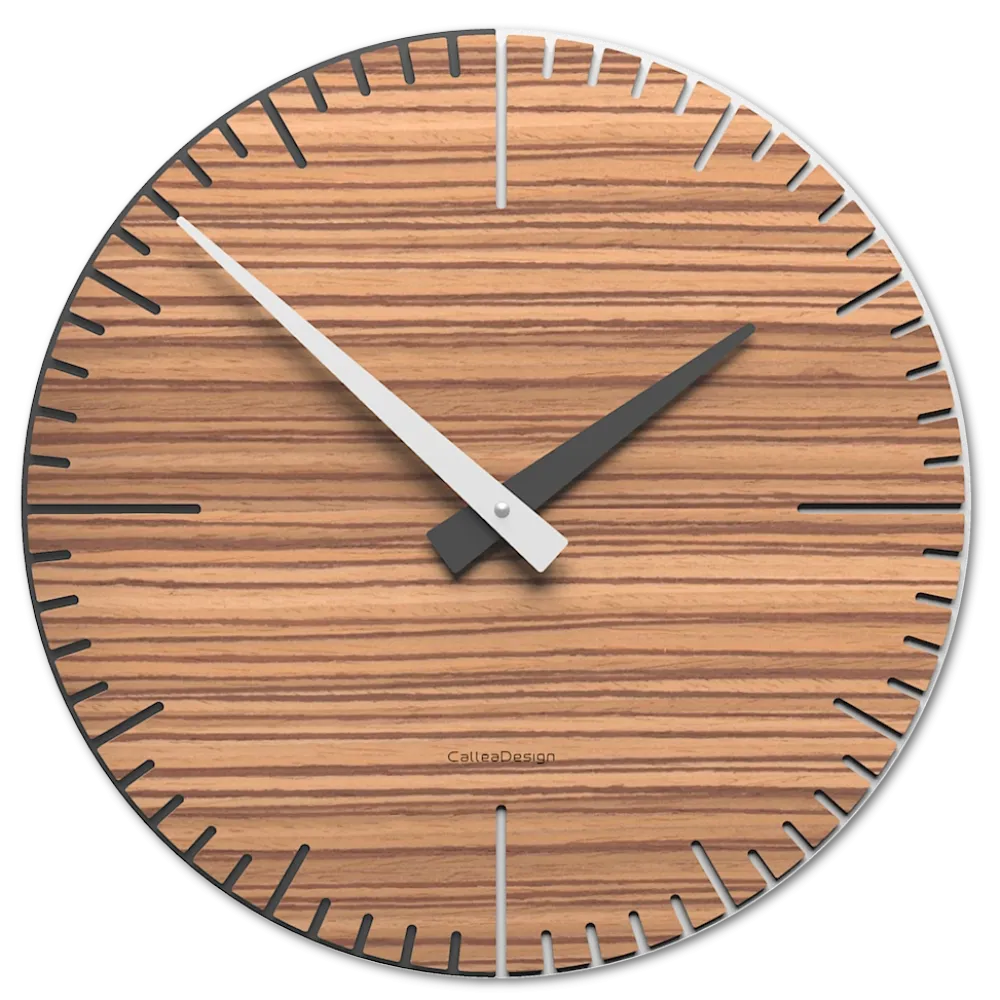 Orologi Da Parete Moderni-Selezionato da Mazzolaluce Exacto orologio da muro zingana e grigio in legno taglio laser