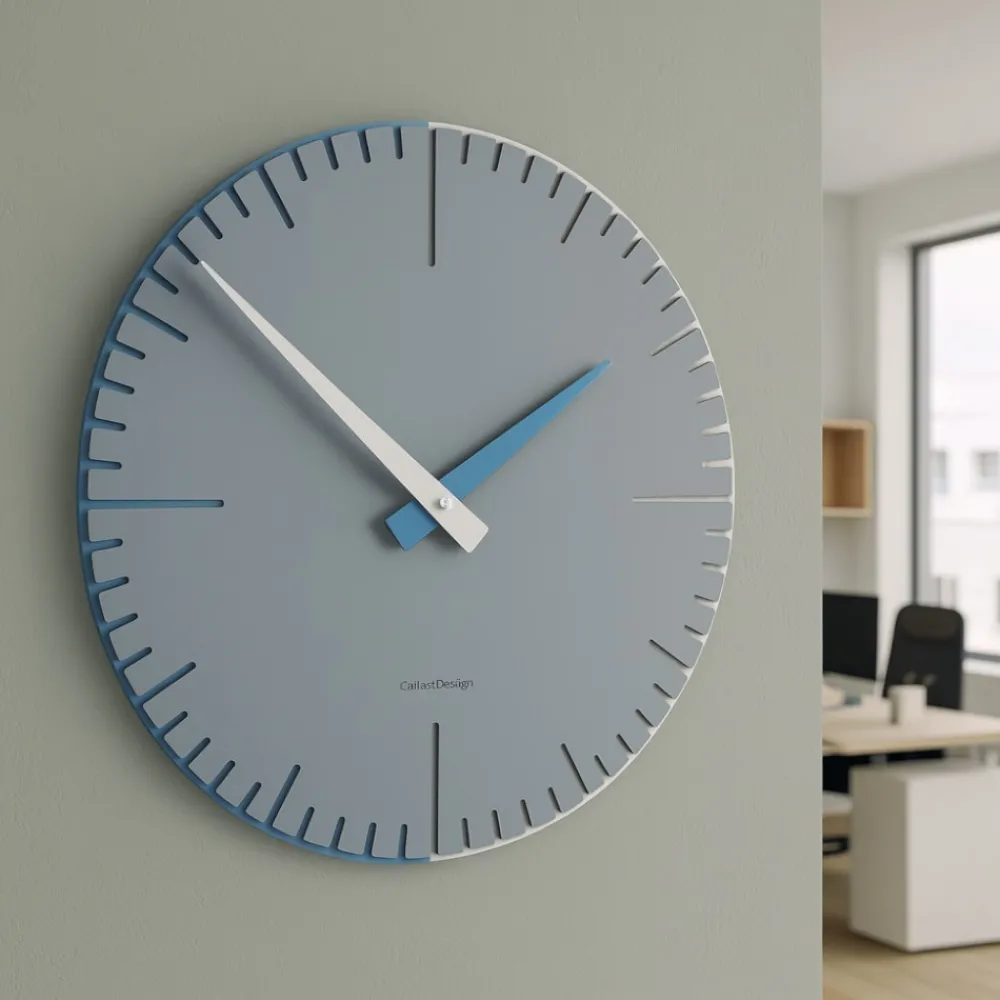 Orologi Da Parete Moderni-Selezionato da Mazzolaluce Exacto orologio da parete carta da zucchero blu bianco in legno