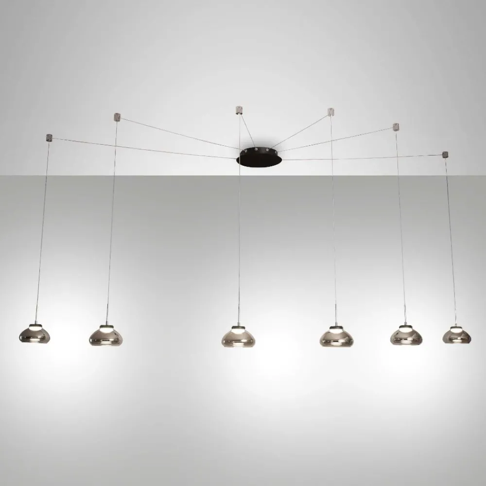 Lampadari Moderni-Fabas Luce arabella fume lampadario a sospensioni per soggiorno