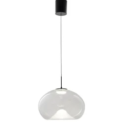 Lampadari Cucina-Fabas Luce brena lampadario led in vetro saliscendi per cucina moderna