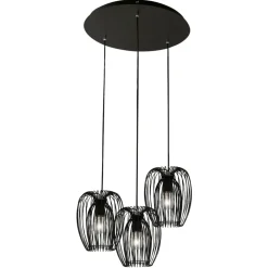 Lampadari Moderni-Fabas Luce camp lampadario nero moderno a sospensioni per soggiorno