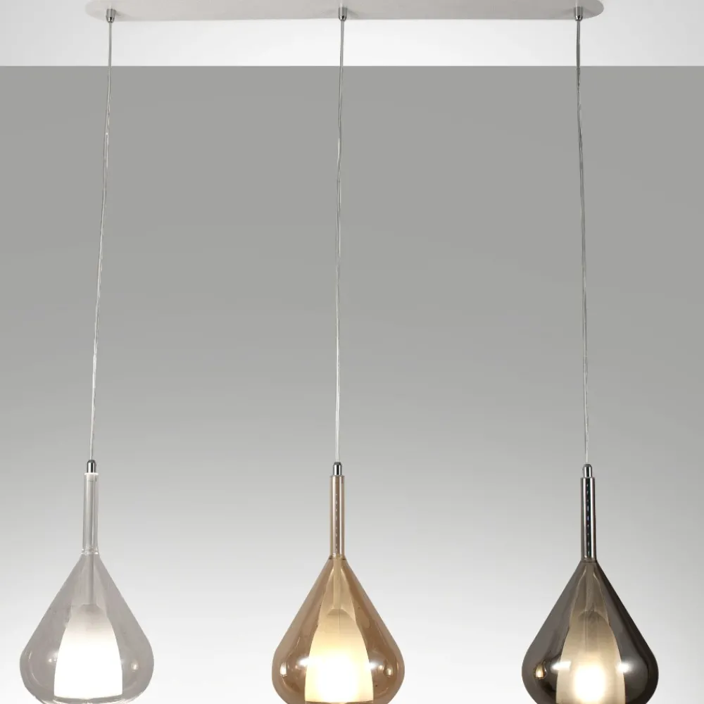Lampadari Moderni-Fabas Luce lila lampadario a sopensioni in vetro multicolor