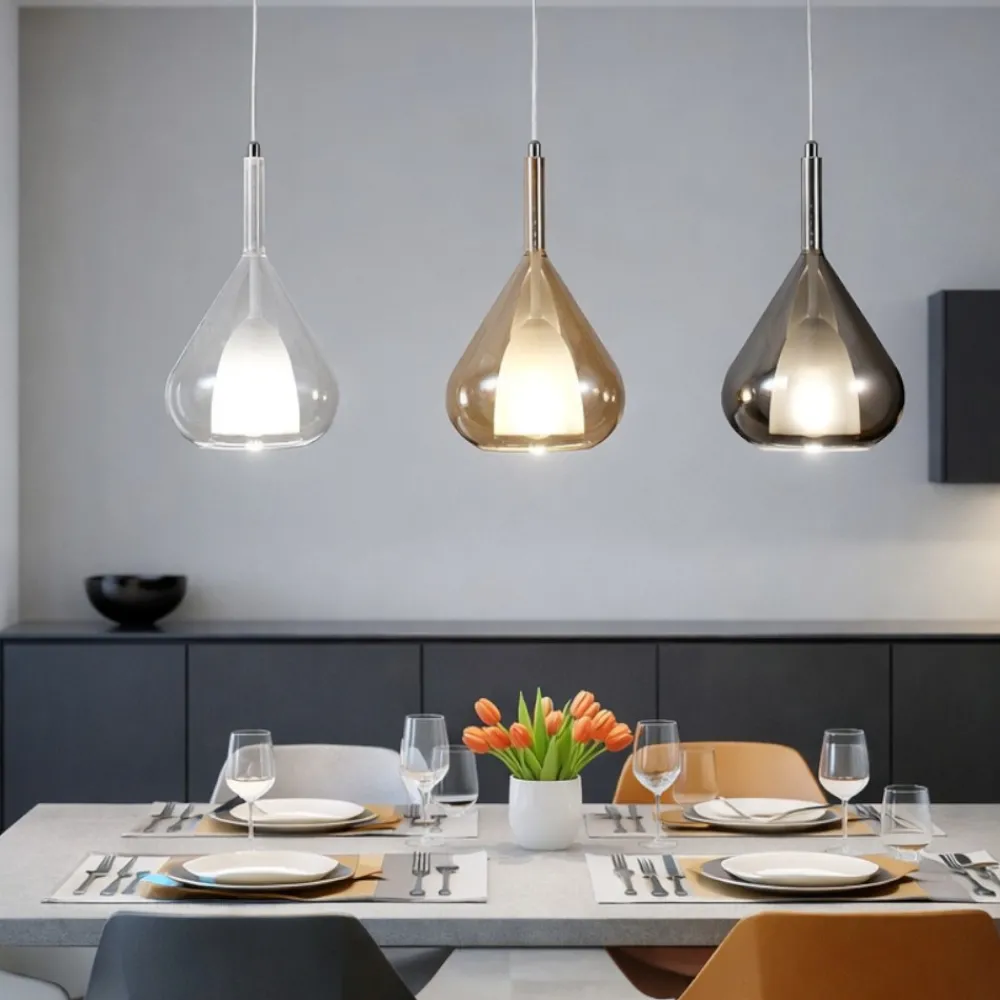 Lampadari Moderni-Fabas Luce lila lampadario a sopensioni in vetro multicolor