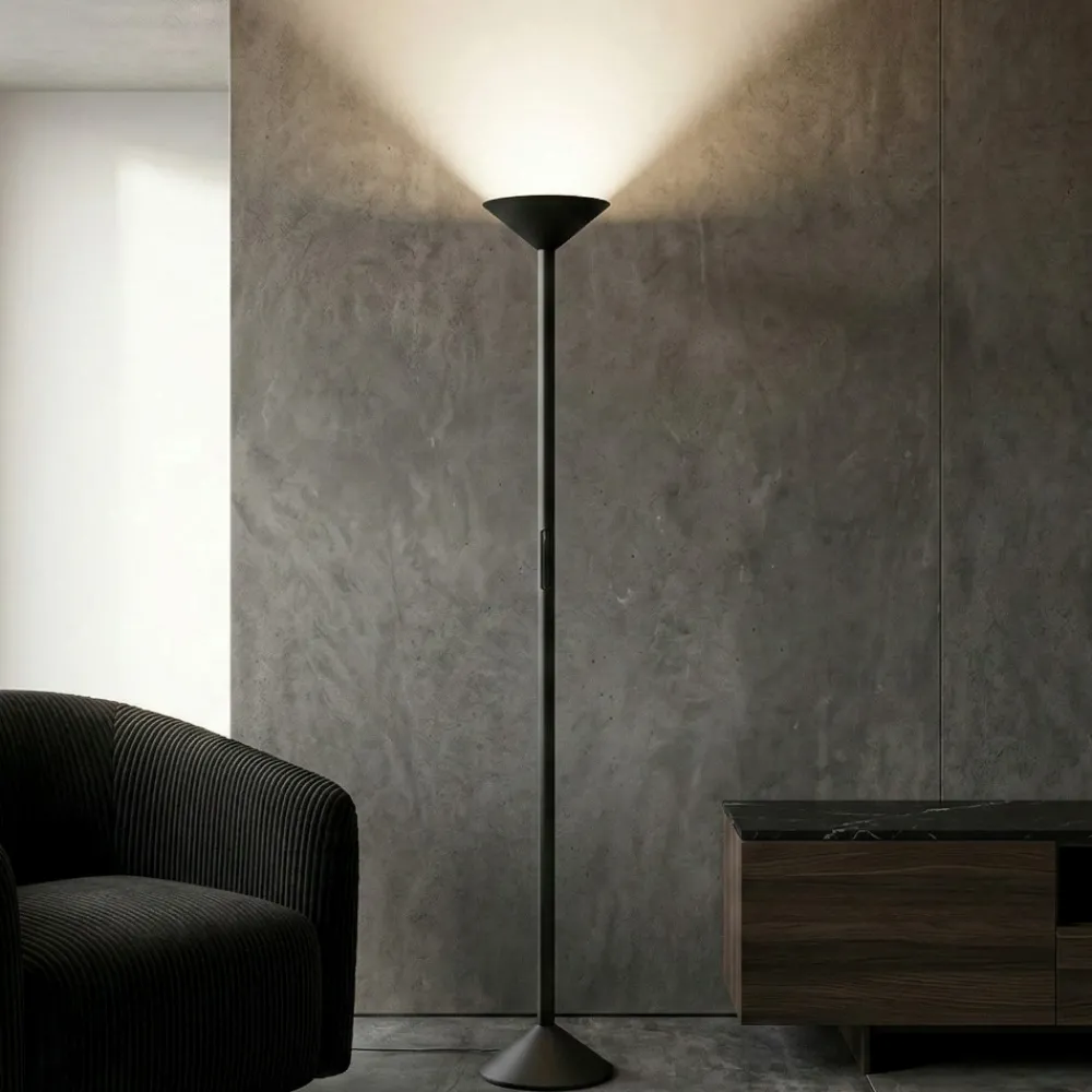 Lampade Da Terra-Fabas Luce tratto antracite piantana moderna led 2700k 3200k 4000k