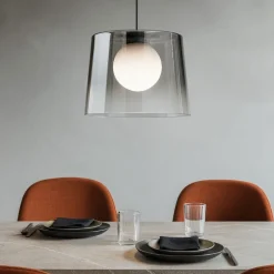 Lampadari Cucina-Ideal Lux Fade sp1 lampadario pendente vetro cromo trasparente