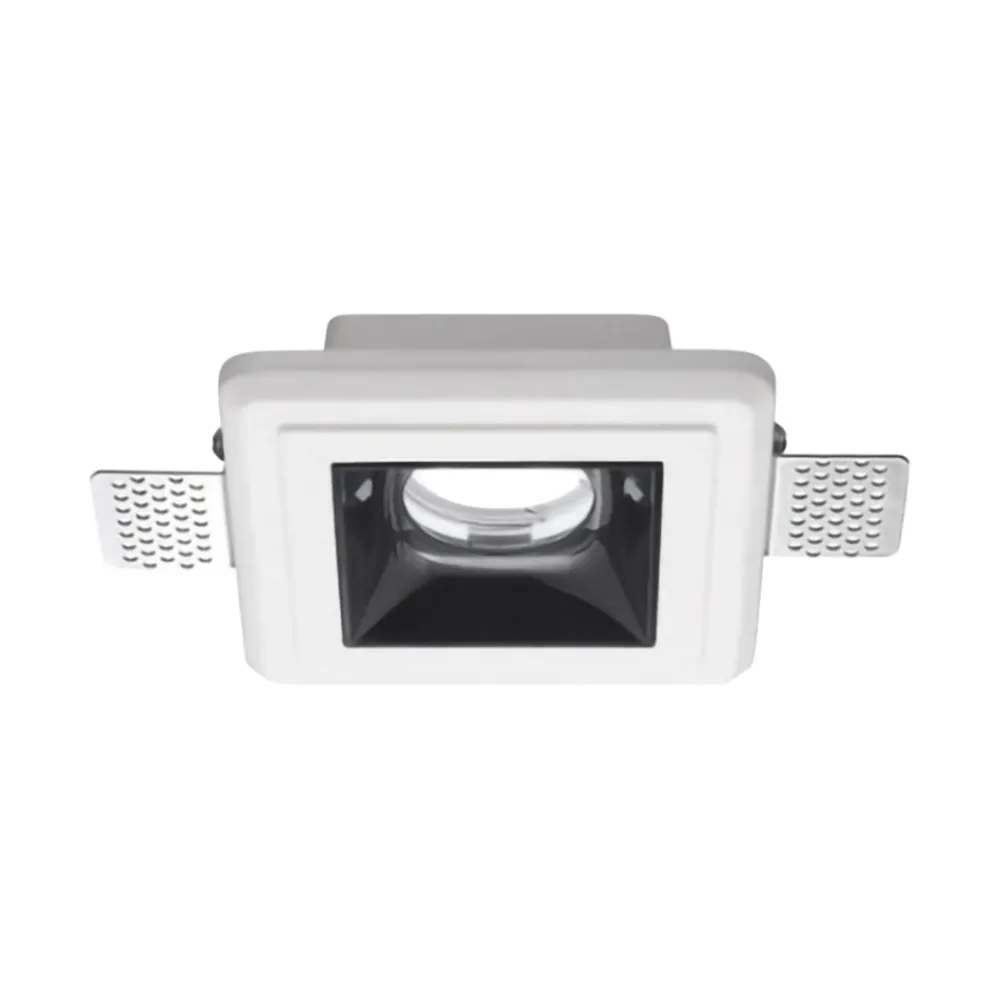 Faretti Da Incasso-Selezionato da Mazzolaluce Faretti da incasso in gesso quadrato bianco nero gea luce