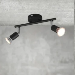 Plafoniere Moderne-Selezionato da Mazzolaluce Faretti led per soffitto nero 2 luci orientabili