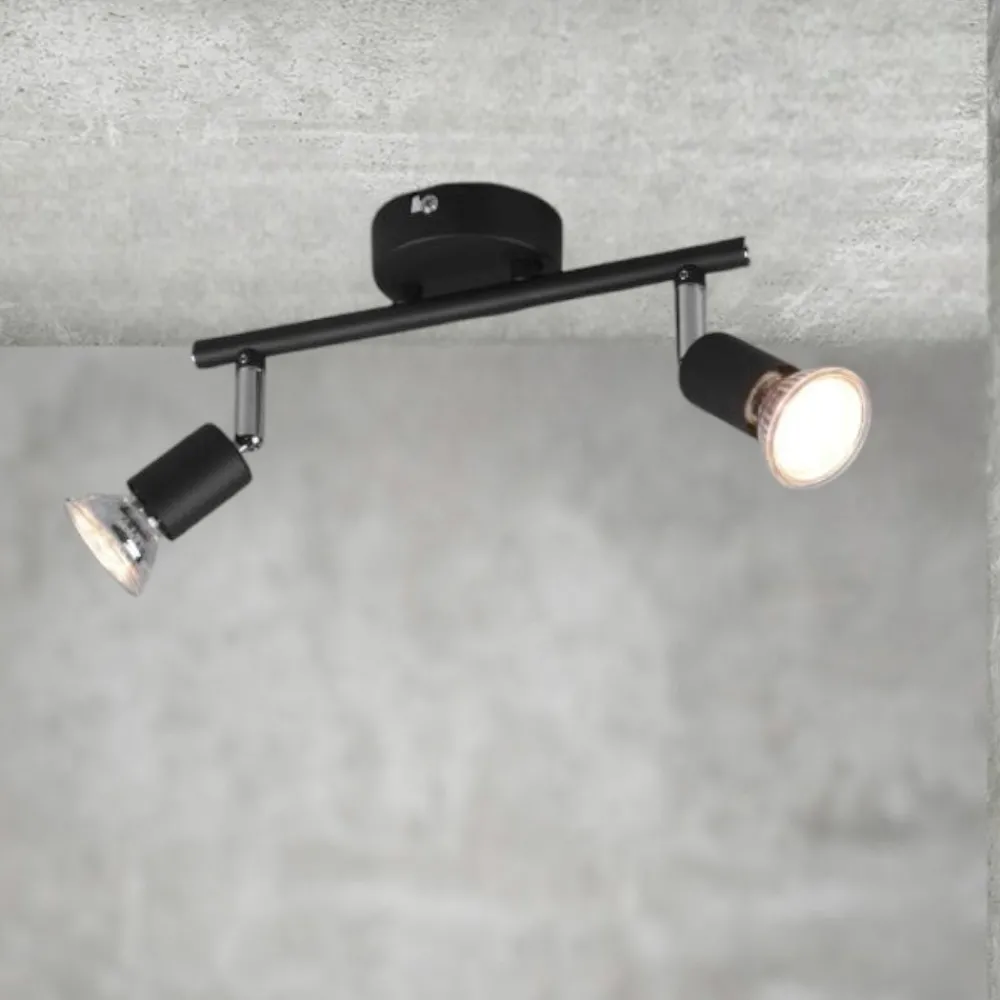 Plafoniere Moderne-Selezionato da Mazzolaluce Faretti led per soffitto nero 2 luci orientabili