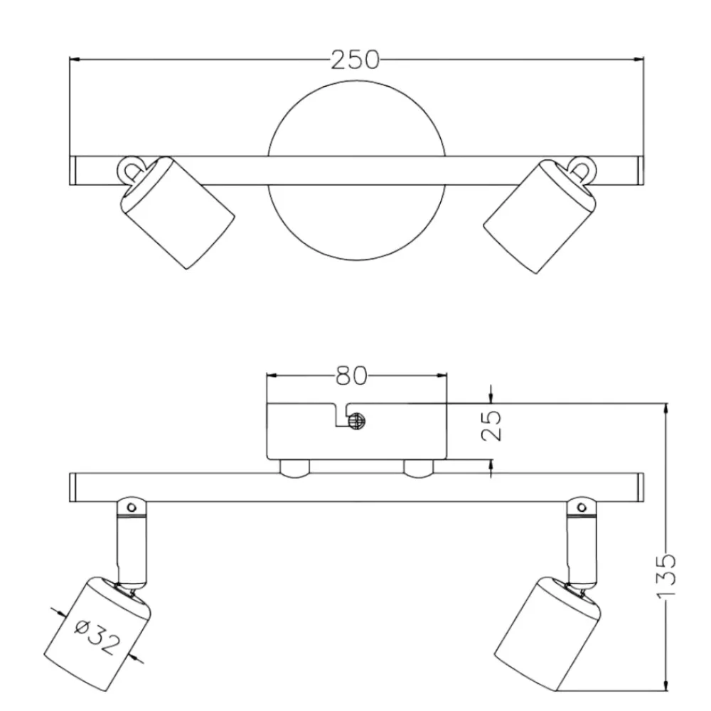 Plafoniere Moderne-Selezionato da Mazzolaluce Faretti led per soffitto nero 2 luci orientabili