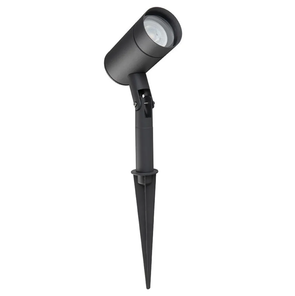 Faretti Da Esterno-Selezionato da Mazzolaluce Faretto a picchetto per esterno gu10 led orientabile grigio ip54