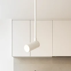 Faretti Da Soffitto-Selezionato da Mazzolaluce Faretto bianco con asta orientabile da soffitto per cucina gu10 led