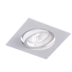 Faretti Da Incasso-Selezionato da Mazzolaluce Faretto bianco da incasso per cartongesso gu10 220v orientabile quadrato