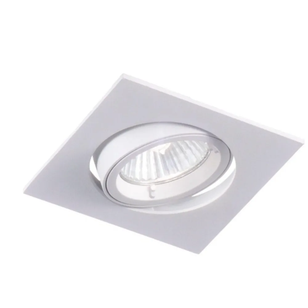 Faretti Da Incasso-Selezionato da Mazzolaluce Faretto bianco da incasso per cartongesso gu10 220v orientabile quadrato