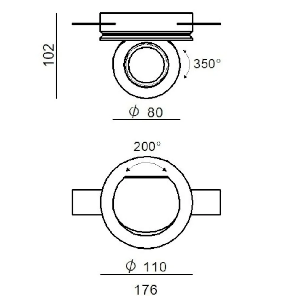 Faretti Da Incasso-Linea Light Faretto bubble led 9w 3000k 24v bianco da incasso