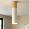 Faretti Da Soffitto-Selezionato da Mazzolaluce Faretto cilindro da soffitto bianco legno