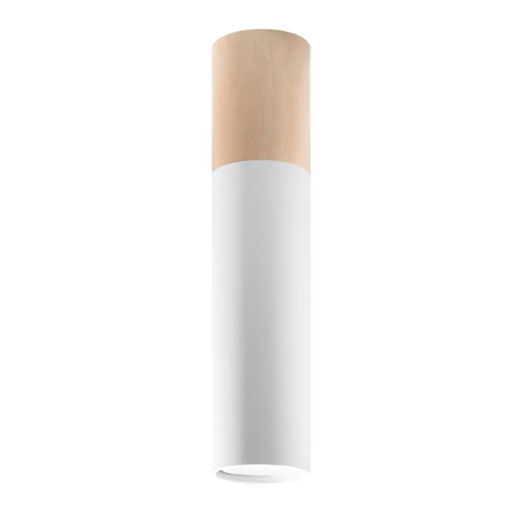 Faretti Da Soffitto-Selezionato da Mazzolaluce Faretto cilindro da soffitto bianco legno
