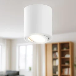 Faretti Da Soffitto-Selezionato da Mazzolaluce Faretto cilindro da soffitto bianco orientabile
